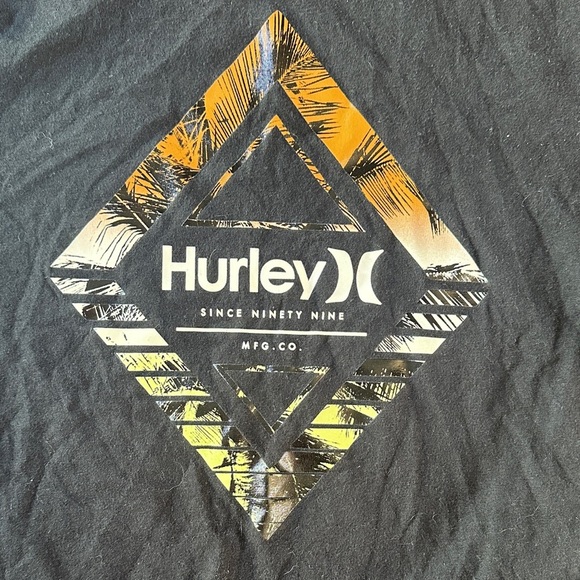 Hurley Black Tee with Graphic Diamond - Picture 2 of 6